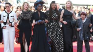 Female stars protest for equal rights on Cannes red carpet