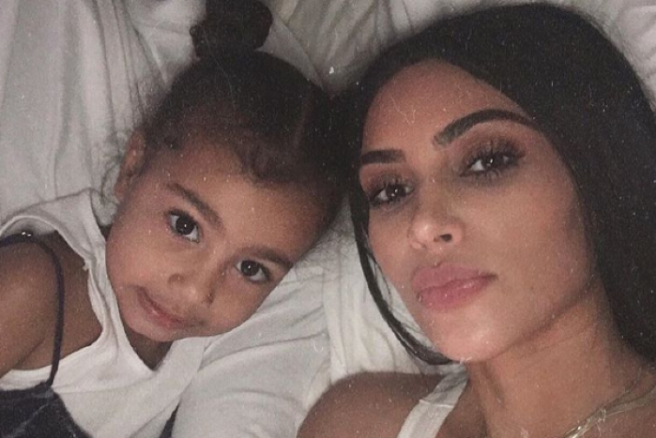 Kim Kardashian got North to do her makeup and the results are GAS